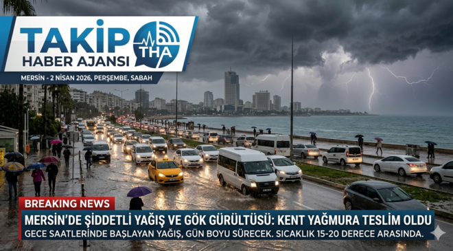 Mersin’de Gök Gürültülü Sağanak Yağış: Kent Güne Yağmurla Başladı