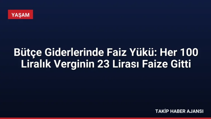 Bütçe Giderlerinde Faiz Yükü: Her 100 Liralık Verginin 23 Lirası Faize Gitti