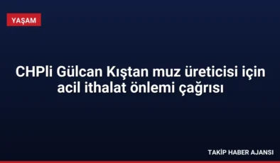 CHPli Gülcan Kıştan muz üreticisi için acil ithalat önlemi çağrısı
