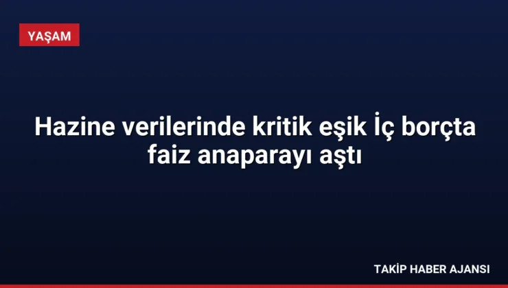 Hazine verilerinde kritik eşik İç borçta faiz anaparayı aştı