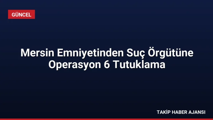 Mersin Emniyetinden Suç Örgütüne Operasyon 6 Tutuklama