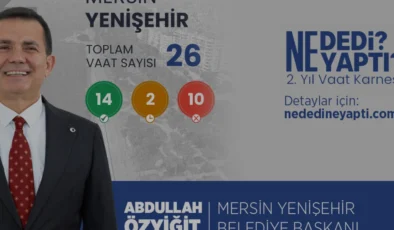 Mersin Yenişehir Belediyesi Vaat Karnesinde Zirveye Yerleşti