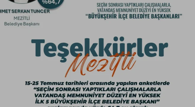 Mezitli Belediye Başkanı Ahmet Serkan Tuncer Türkiye Birincisi Oldu