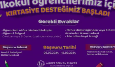 Mezitli Belediyesi ihtiyaç sahibi öğrenciler için kırtasiye desteği başlattı