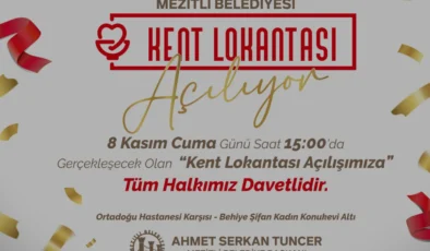 Mezitli Belediyesi Kent Lokantası 8 Kasımda Kapılarını Açıyor