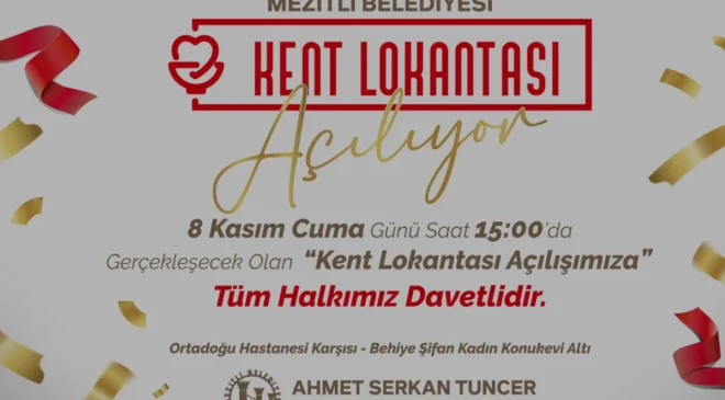 Mezitli Belediyesi Kent Lokantası 8 Kasımda Kapılarını Açıyor