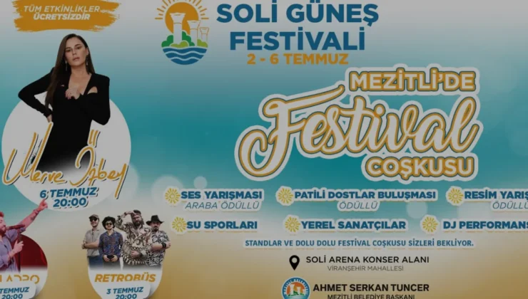 Mezitli Soli Güneş Festivali 2 Temmuzda Başlıyor