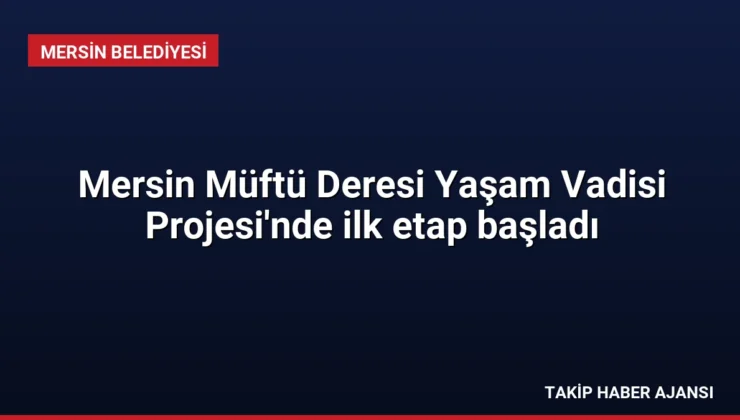 Mersin Müftü Deresi Yaşam Vadisi Projesi’nde ilk etap başladı